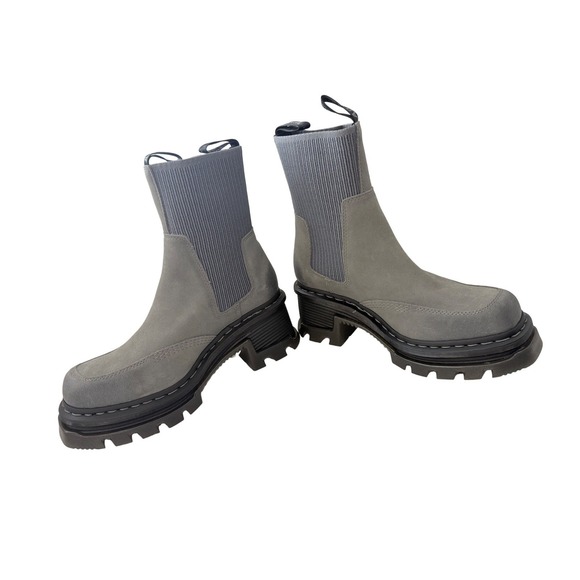 Dr. Martens Corran Chelsea Boots Grey Suede Square Toe Platform US Women 8 - Picture 6 of 9